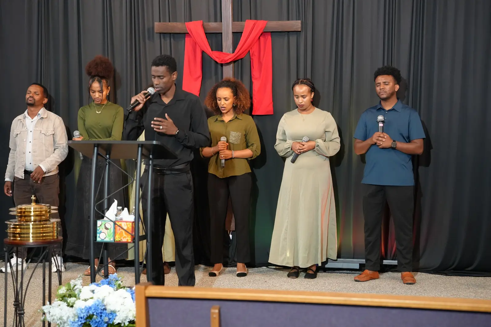 Shalom worship team leading the congregation